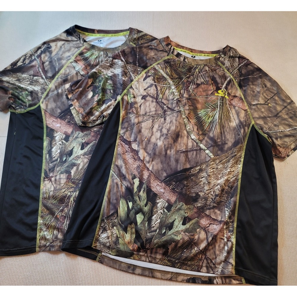 Mossy Oak set of two shirts Nylon Camo Black Dri More Tech size XL 46/48